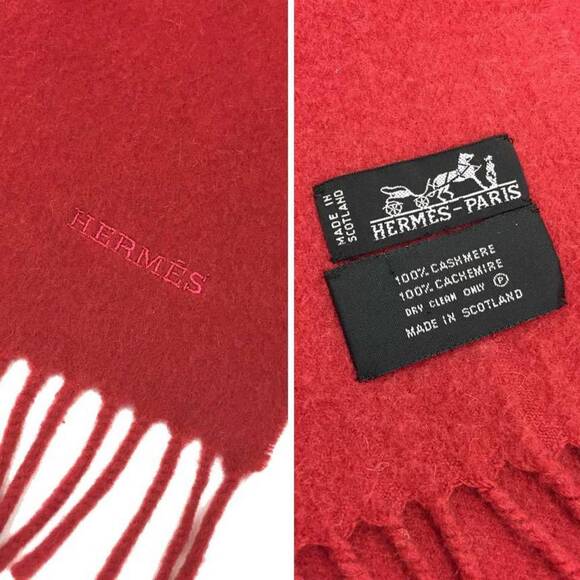 HERMES Red Scarf - Picture 3 of 3